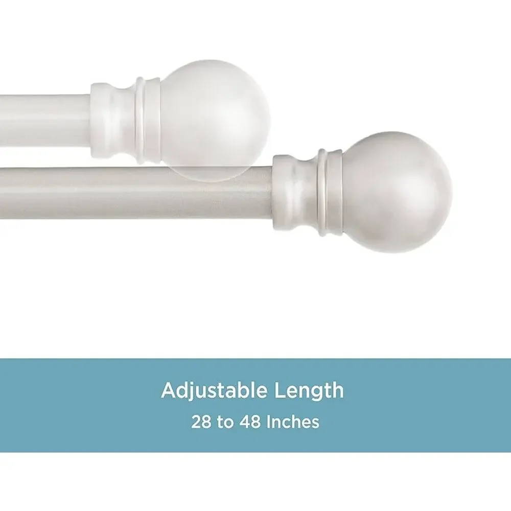 Davenport Ball End Petite Café Decorative Window Curtain Rod, 28-48